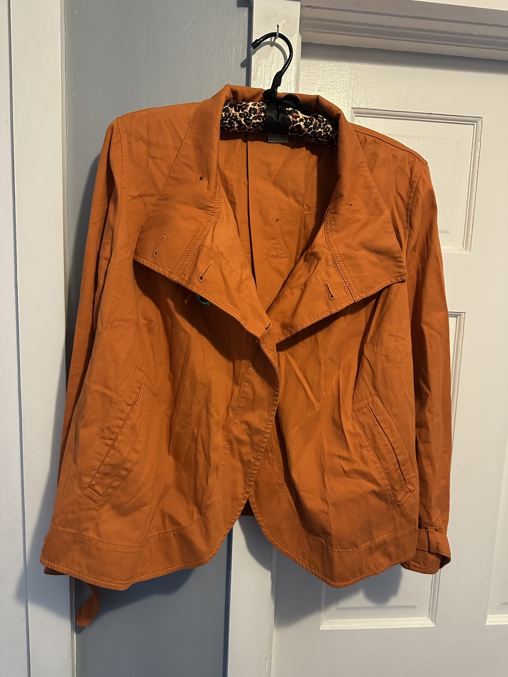 Michael Kors Bright Orange Utility Jacket with Wide Collar 1X
